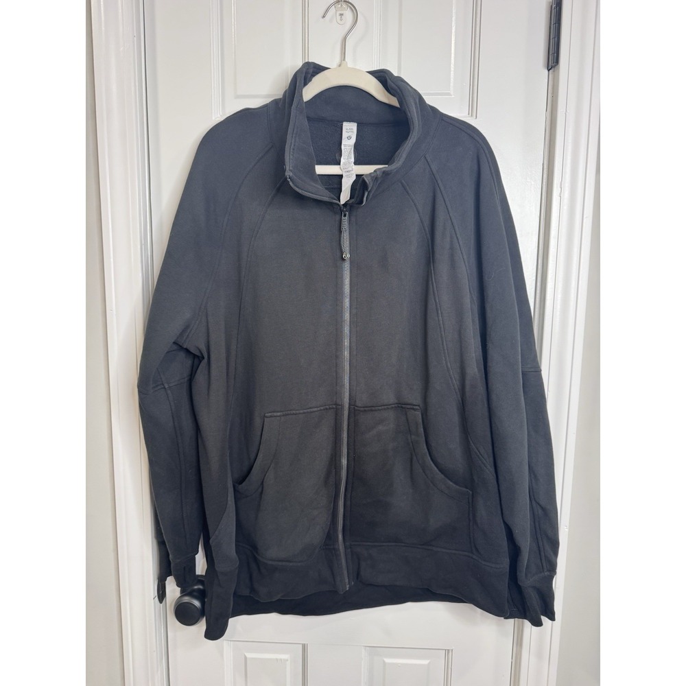 Lululemon Scuba Full Zip Jacket Womens XL XXL Black Funnel Neck Sweatshirt